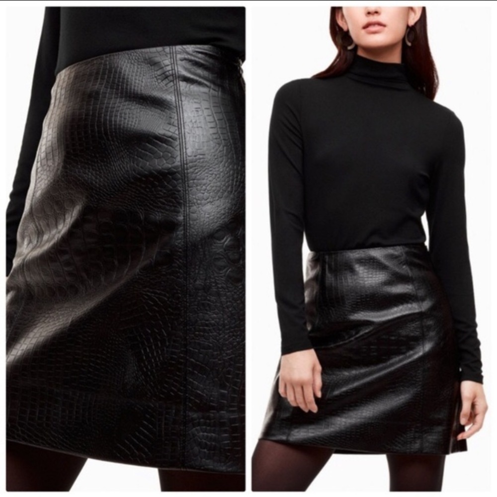 Aritzia Babaton Hopper Snake Faux Leather Skirt